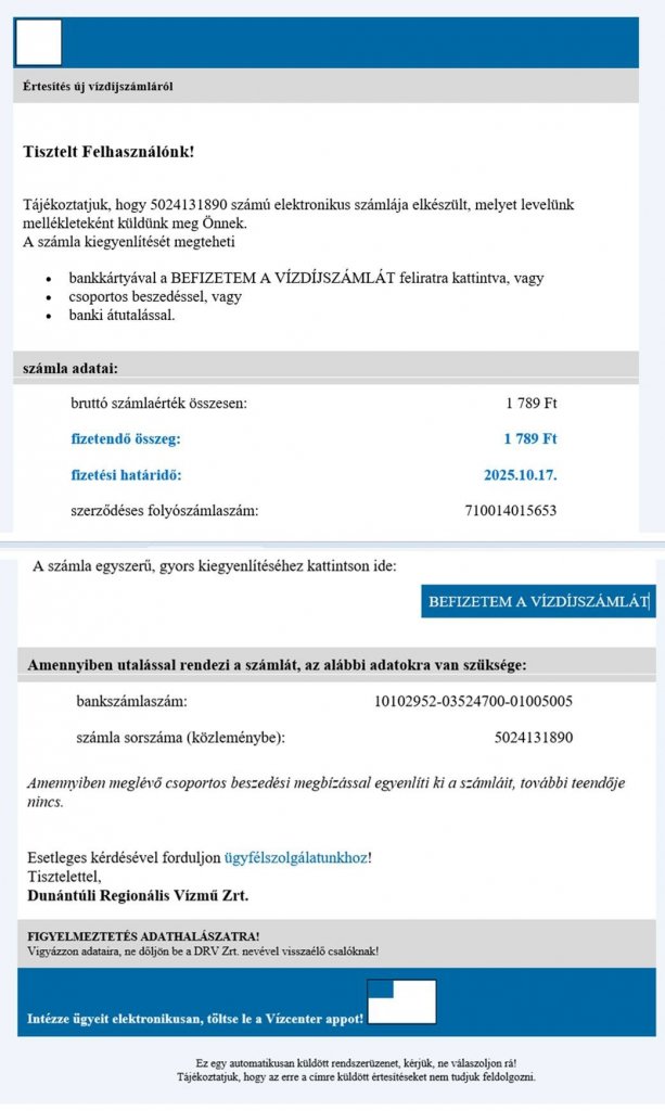 Legyenek óvatosak - Csaló e-mailek a DRV Zrt. nevében
