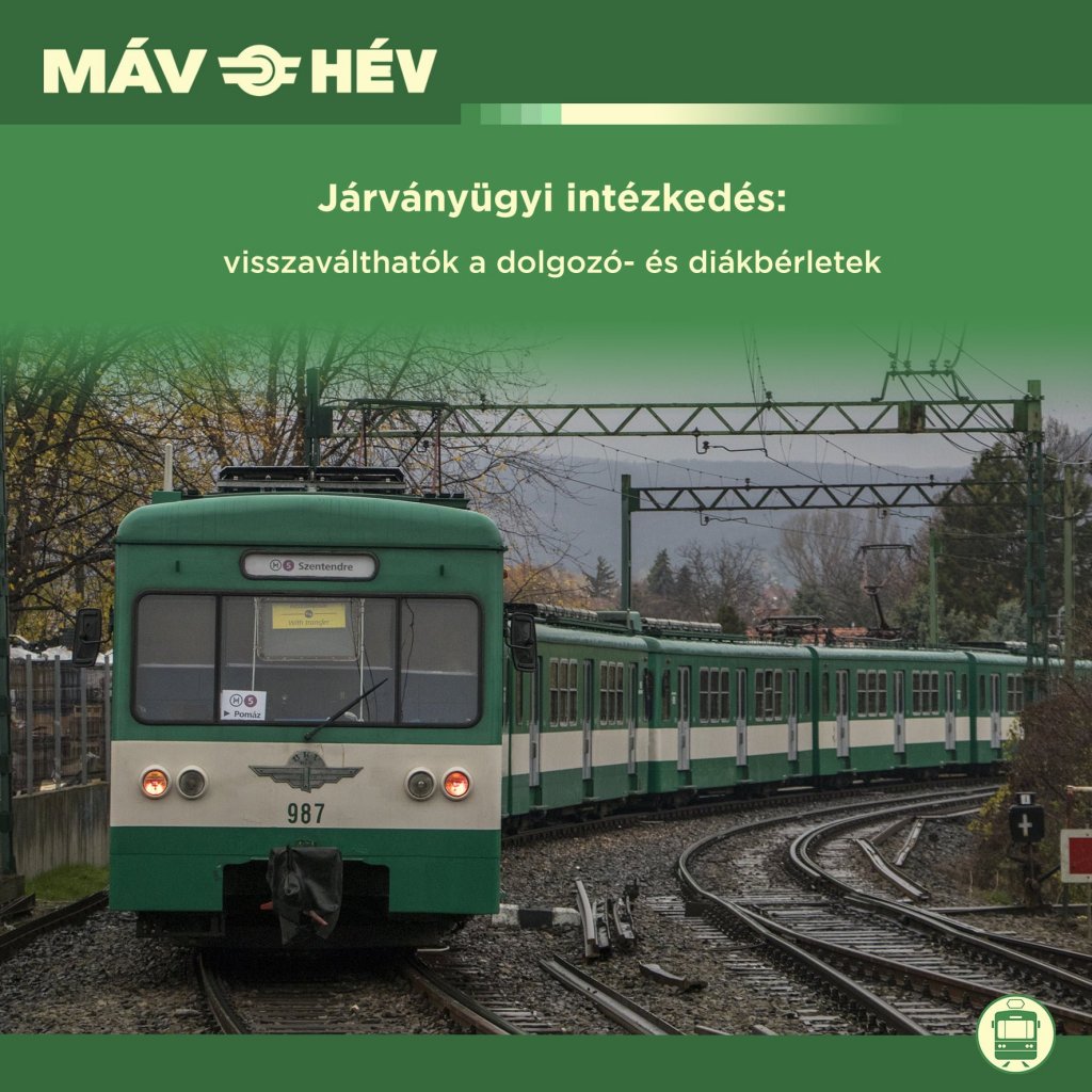 MÁV-HÉV Zrt. - visszaválthatók a dolgozó- és diákbérletek 