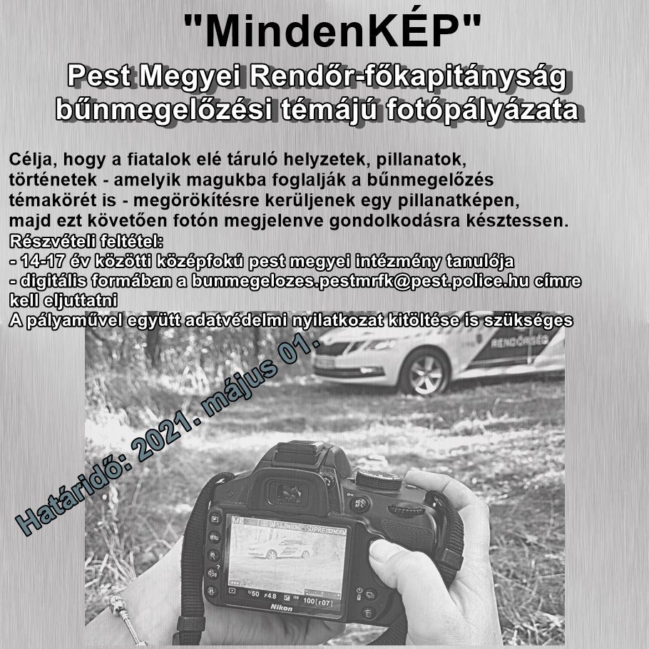 Bűnmegelőzési fotópályázatot hirdet a Pest Megyei Rendőr-főkapitányság 