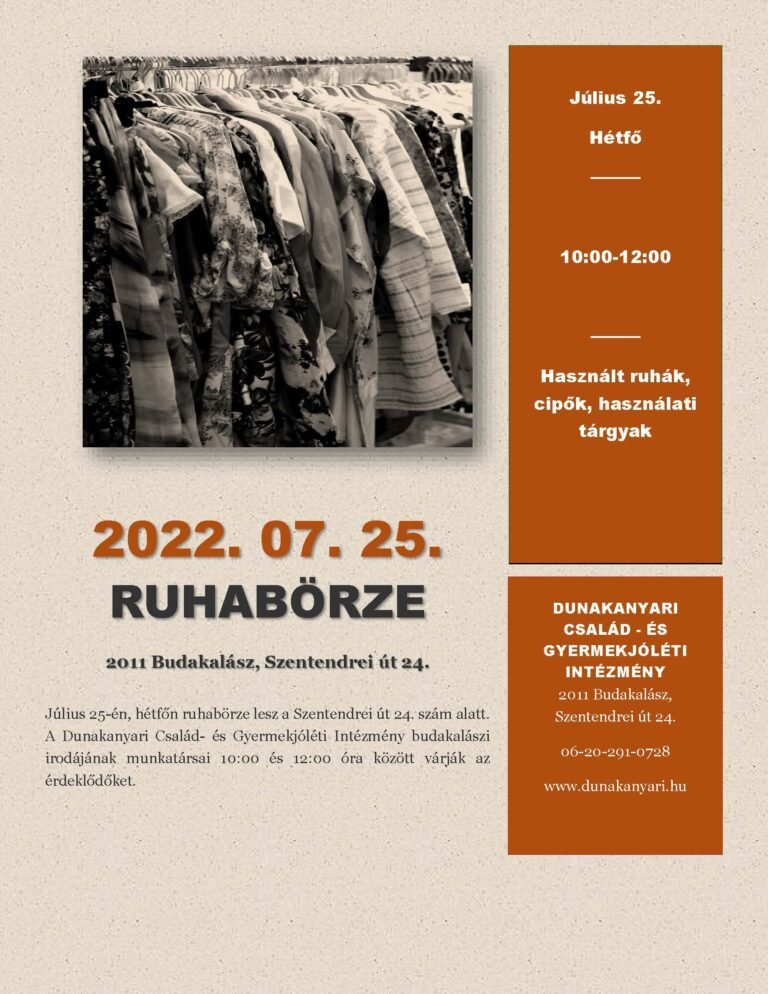 Ruhabörzét tart a Dunakanyari Család- és Gyermekjóléti Intézmény Budakalászon