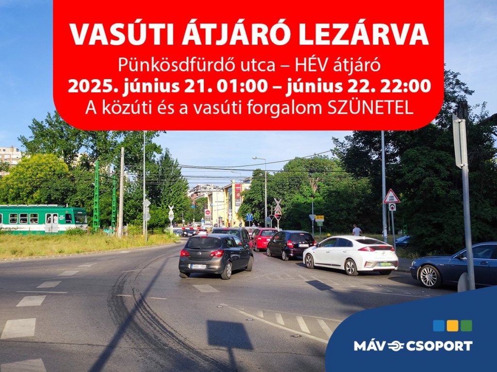 Fontos forgalmi változás a Pünkösdfürdő utcai HÉV-átjárónál 