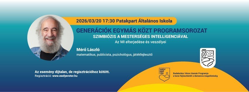 Mérő László előadása a Patakpart Általános Iskolában: Szimbiózis a mesterséges intelligenciával