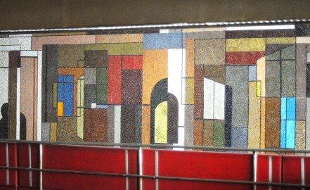 Barcsay mozaikok a Csillaghegyi uszodában