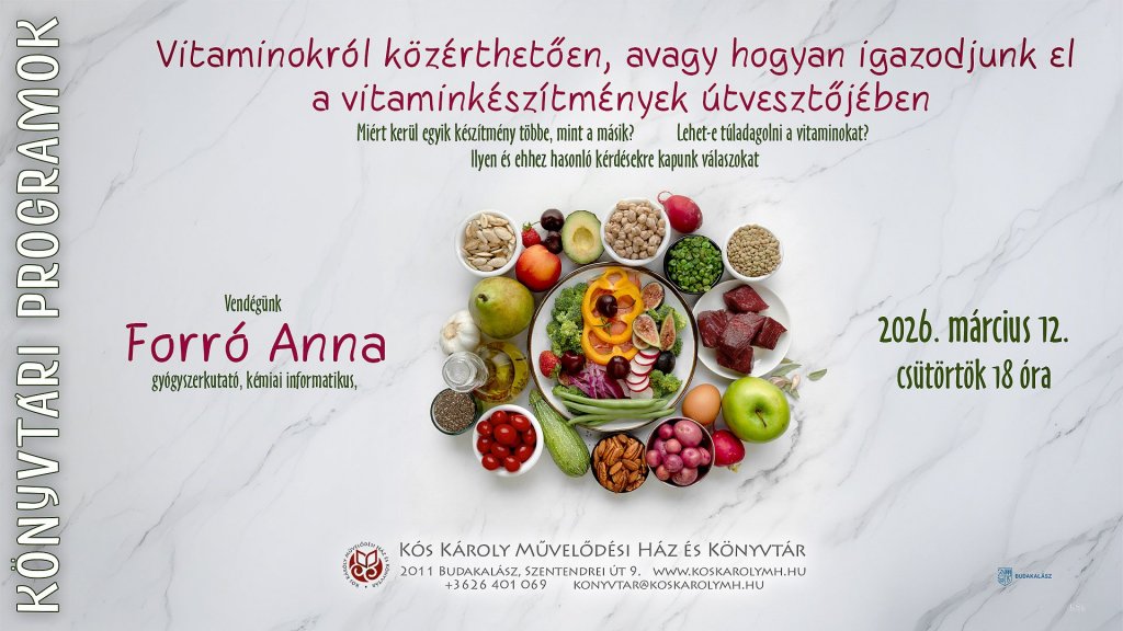 Vitaminokról közérthetően – előadás a vitaminkészítmények világáról a könyvtárban