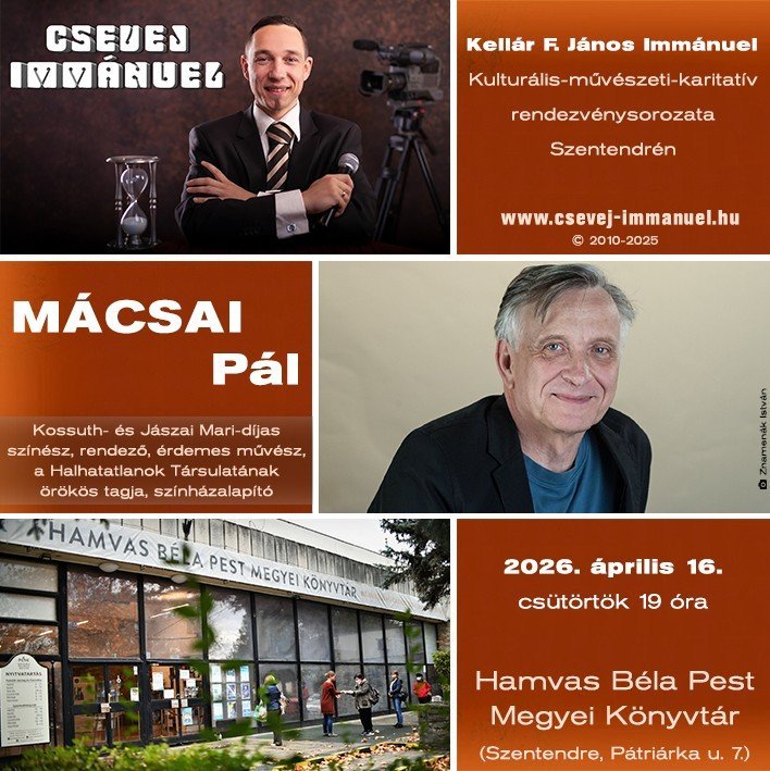 Mácsai Pál lesz a Csevej Immánuel vendége áprilisban