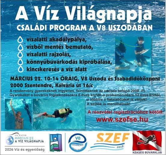 Családi programokkal ünneplik a víz világnapját a V8 Uszodában