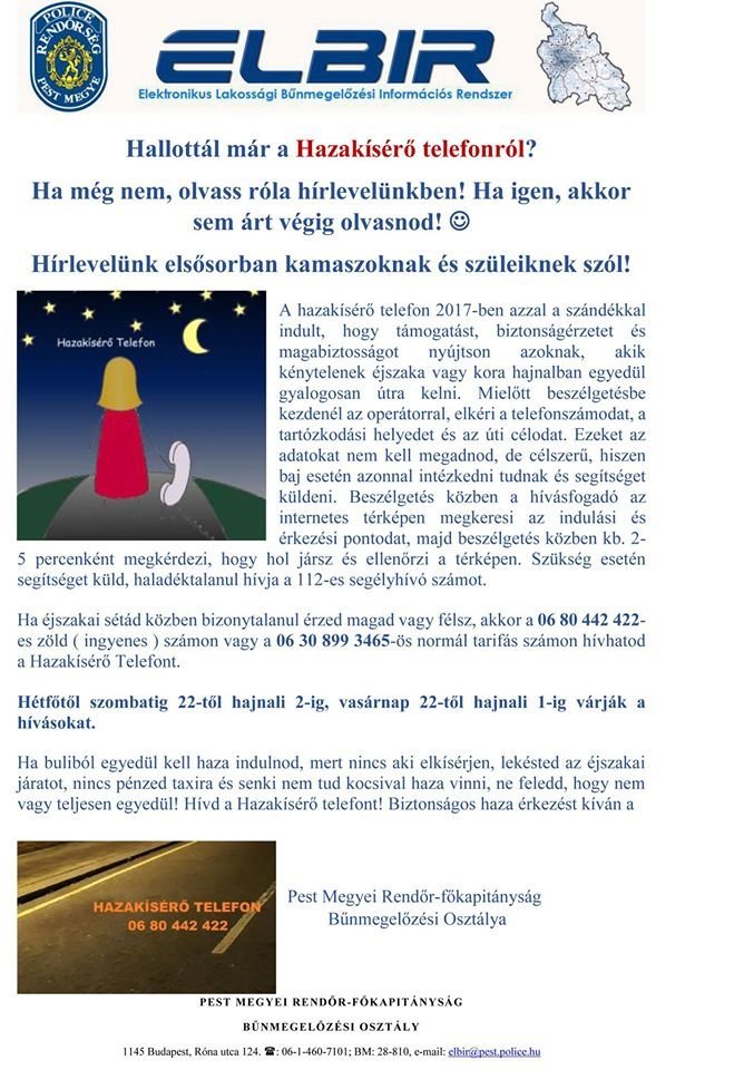 Hazakísérő telefon a térségben is