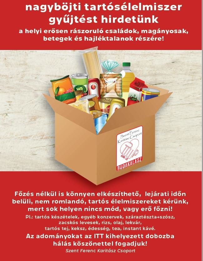 Sűrgős élelmiszercsomag gyűjtés a rászorulóknak