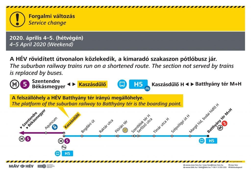 Rövídített útvonalon közlekedik a H5-ös HÉV