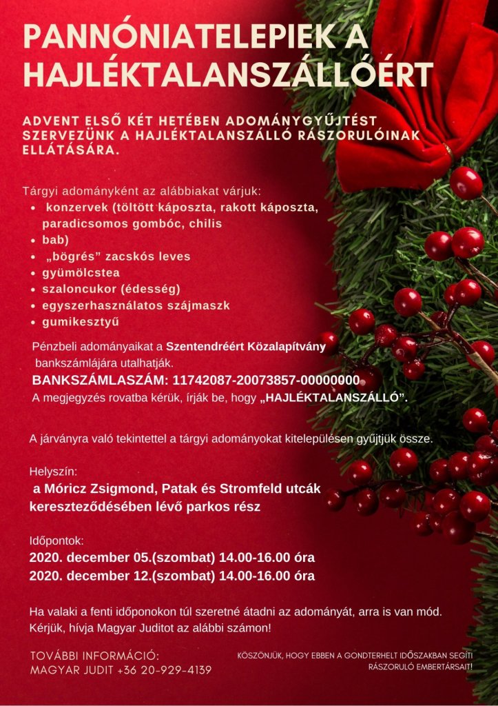 Adománygyűjtést szerveznek a Hajléktalanszállónak