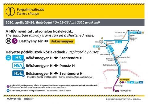 Pótlóbuszok közlekednek a hétvégén Szentendre és Békásmegyer között