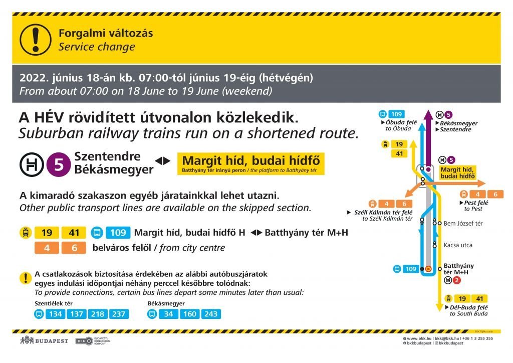 Változás a H5-ös HÉV közlekedésében a hétvégén