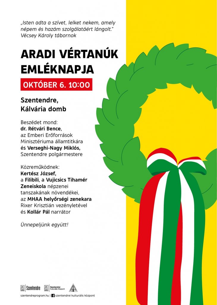 Aradi vértanúk emléknapja - megemlékezés Szentendrén