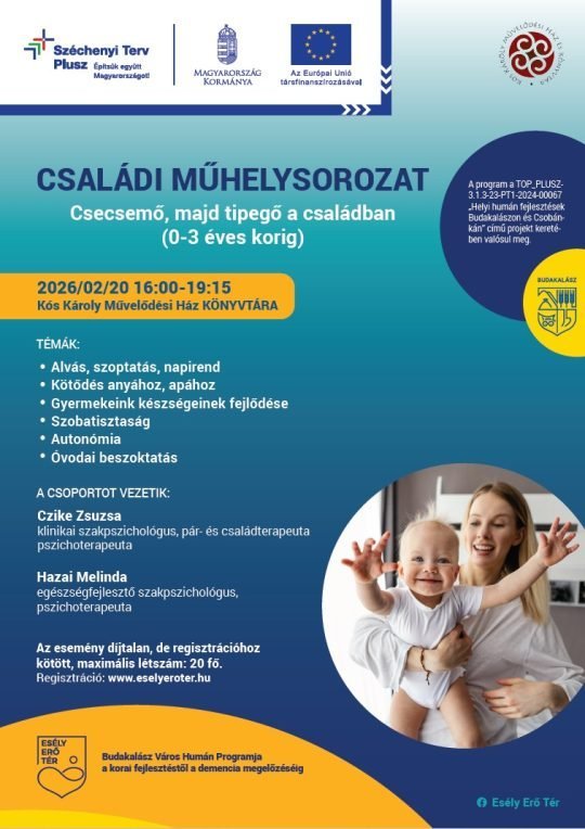 Családi Műhelysorozat: Csecsemő, tipegő a családban
