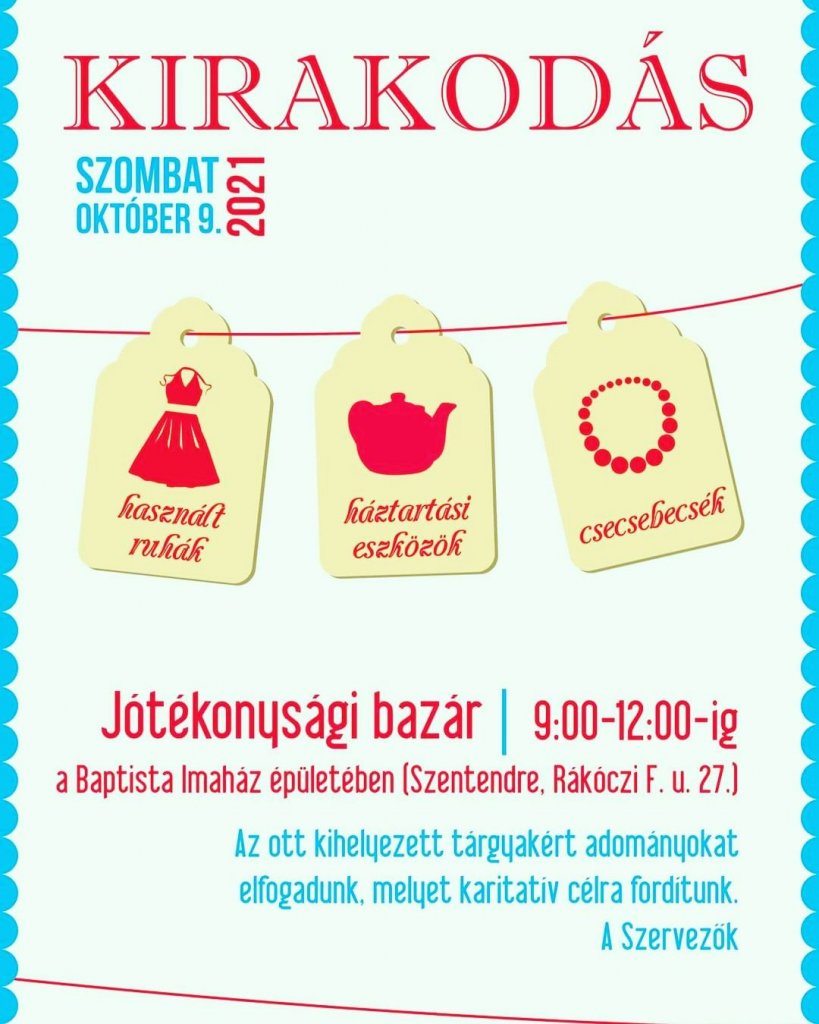 A Szentendrei Baptista Gyülekezet jótékonysági vására