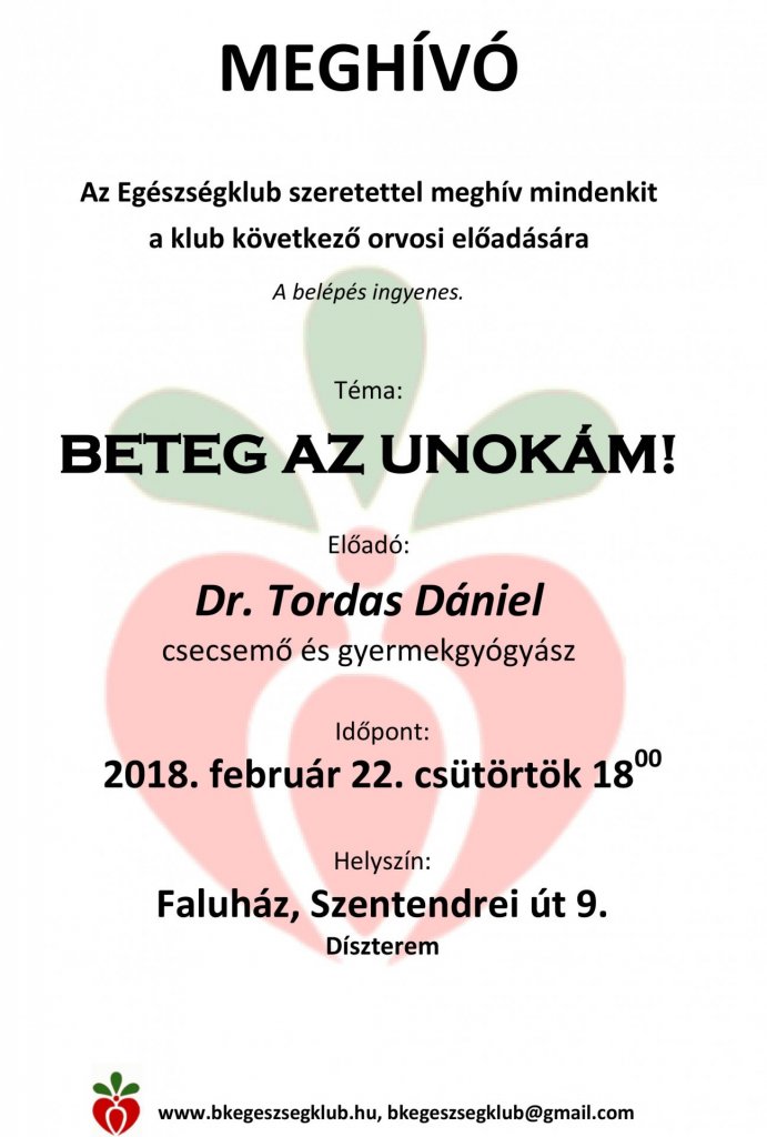 Dr. Tordas Dániel az Egészségklub jövő heti vendége