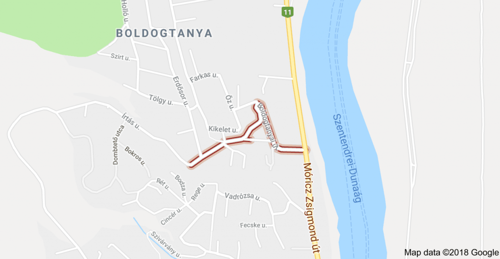 Félpályás útlezárás a Boldogtanyai úton