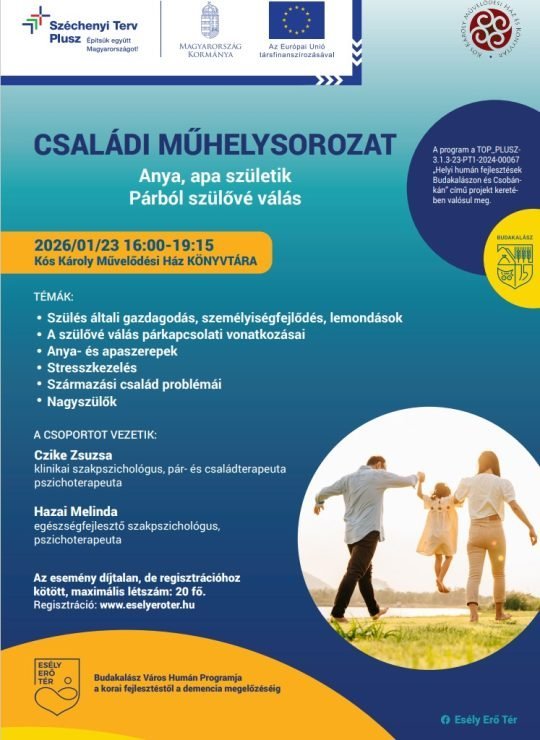 EsélyErőTér - Műhelysorozat a szülővé válás folyamatáról