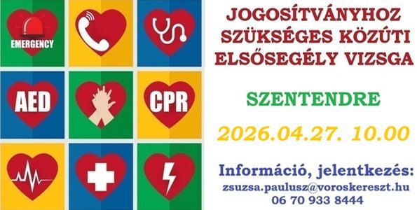 Közúti elsősegélyvizsgát szervez a Vöröskereszt Szentendrén