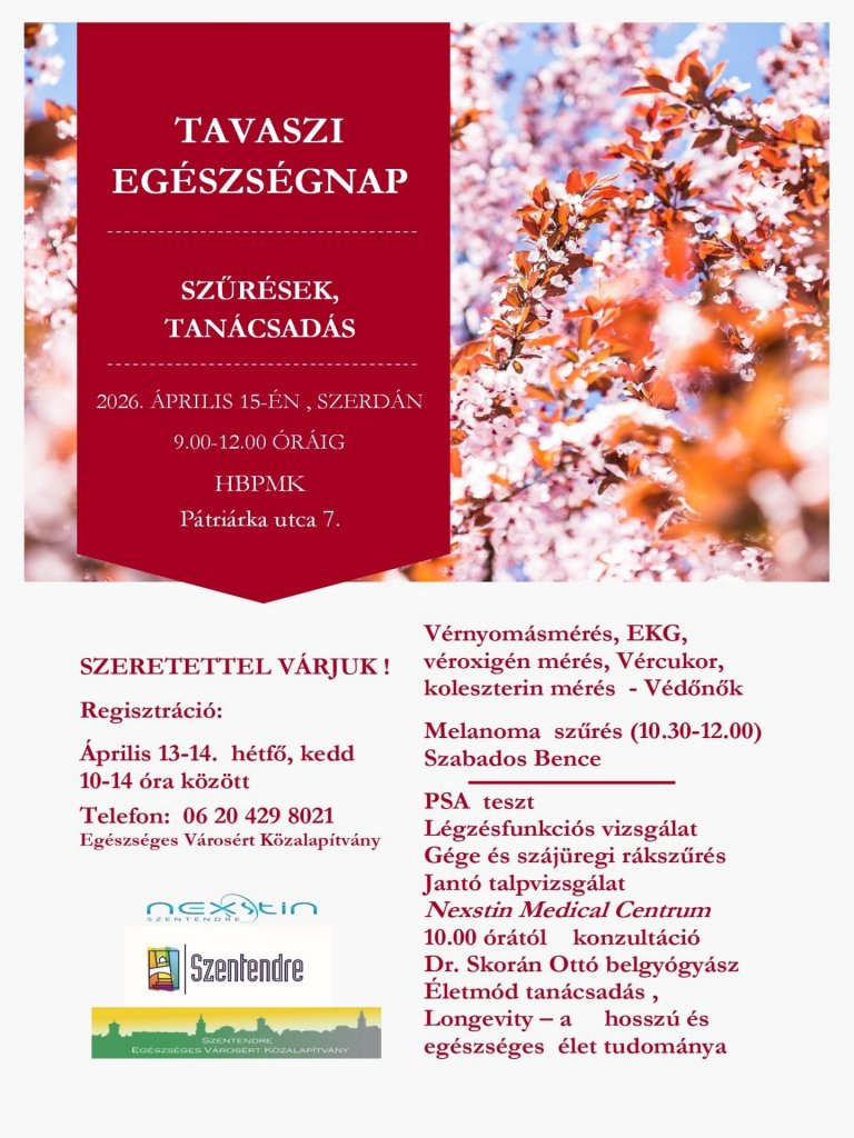 Tavaszi Egészségnap a könyvtárban: Ingyenes szűrésekkel és tanácsadással várják a szentendreieket