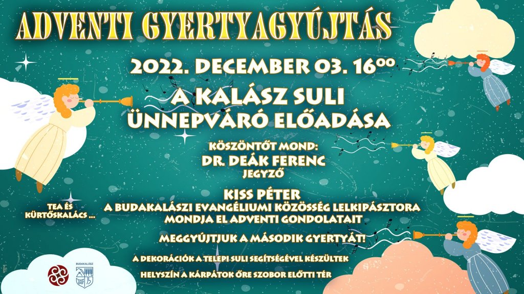 Meggyújtják a második adventi gyertyát Budakalászon