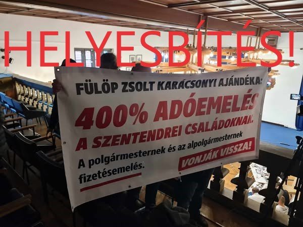 Helyesbítés: az új adórendelet elleni tüntetésről készült tudósításunkhoz