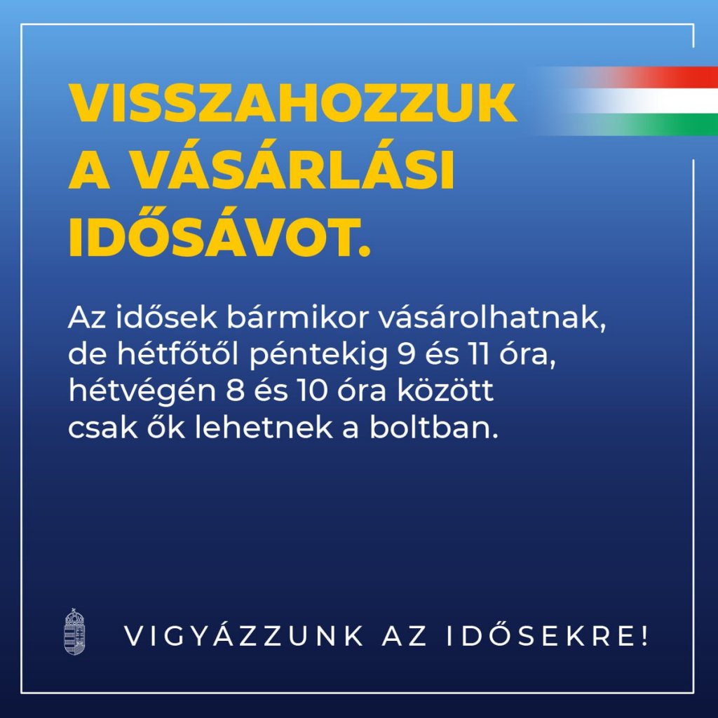 Az idősek számára védett vásárlási idősávot vezet be a kormány