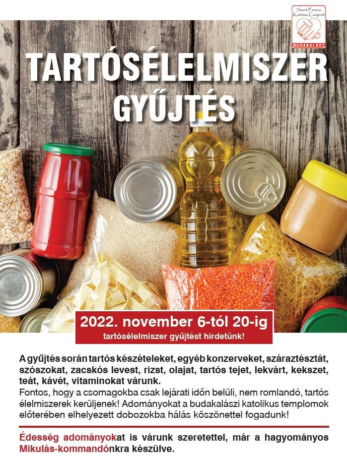 Tartós élelmiszert gyűjt a Szent Ferenc Karitász Csoport