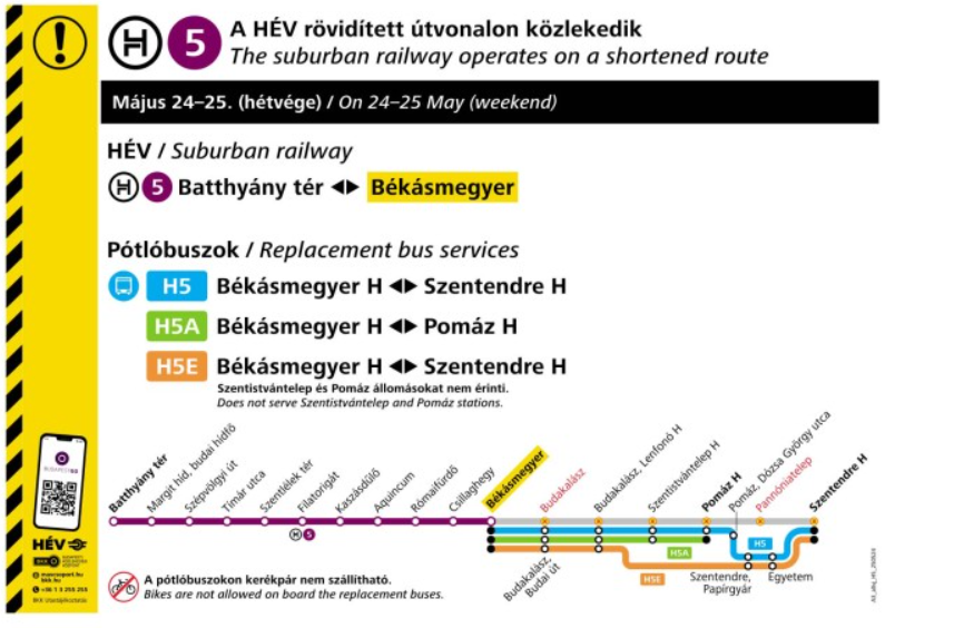 Karbantartás miatt változik a H5-ös HÉV közlekedése a hétvégén