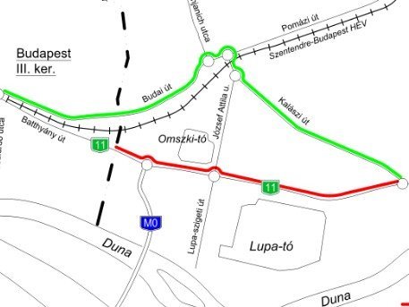Kerékpárút felújítás a 11-es út mentén
