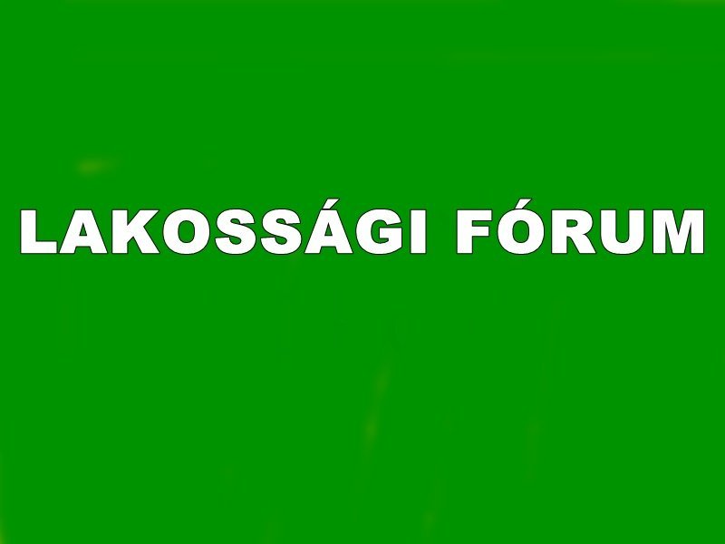 Lakossági Fórum - a Bükköspart környékén élőknek