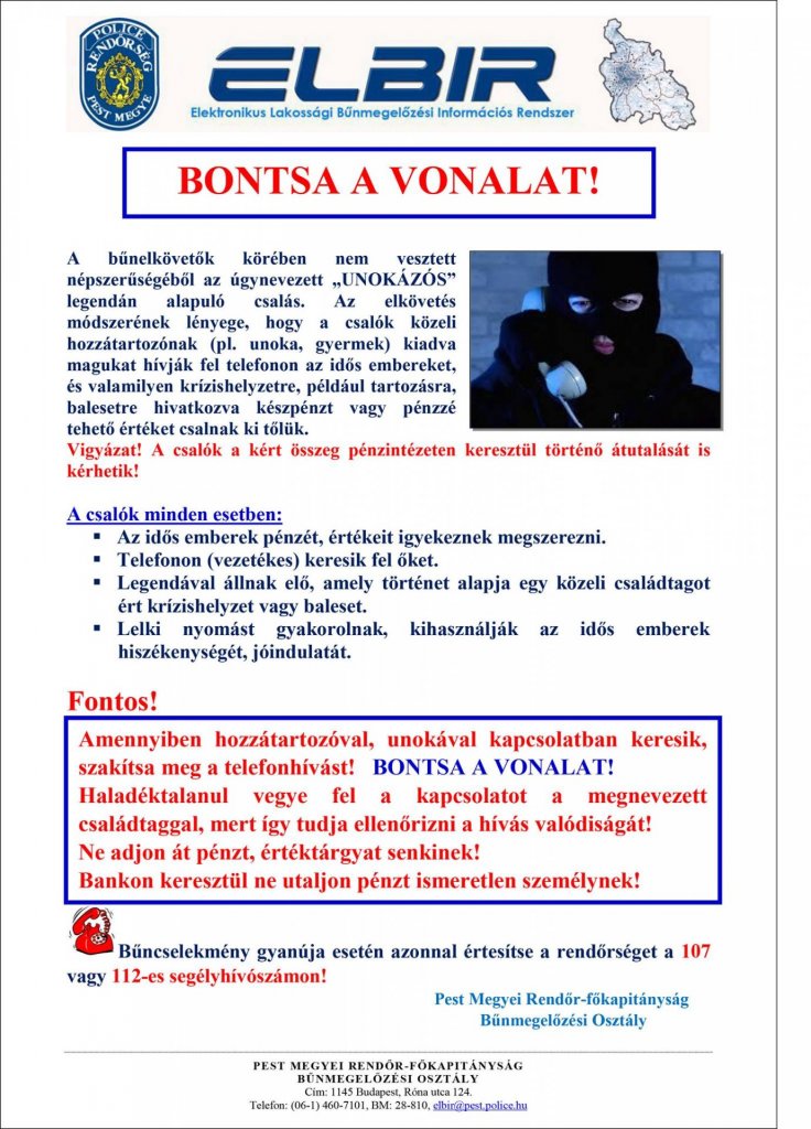 „Unokázós” csalás 