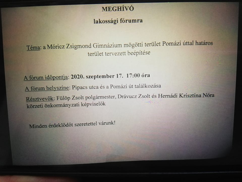Lakossági fórum lesz ma a Püspökmajor-lakótelepen