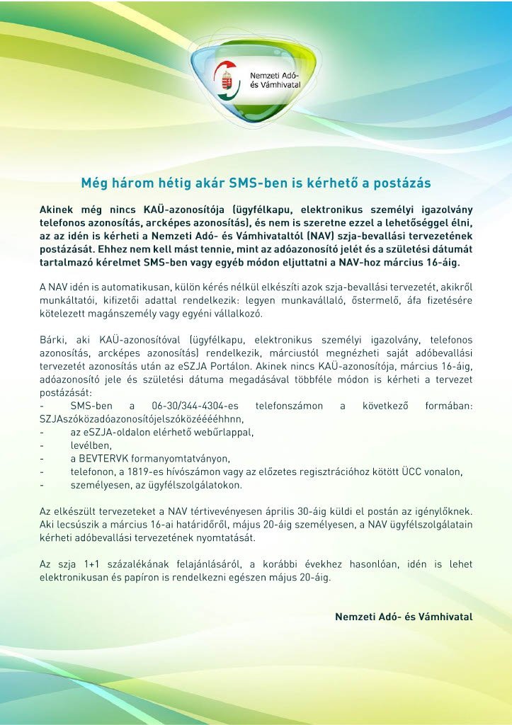 Még három hétig akár SMS-ben is kérhető a postázás