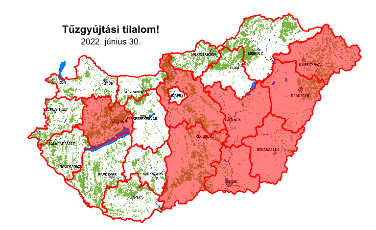 Tűzgyújtási tilalom már nyolc megyében