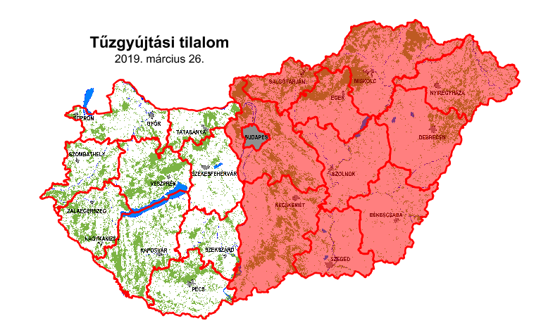 Ismét tűzgyújtási tilalom lépett életbe 2019.03.26.-tól. 