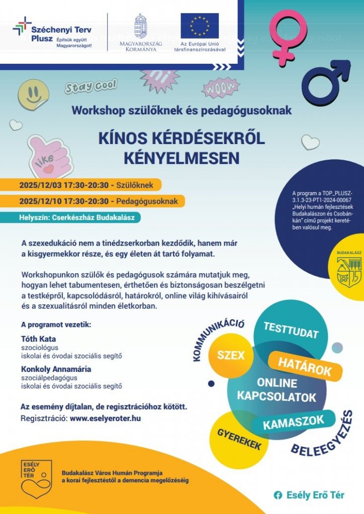 Kényes kérdésekről biztonságban – újabb workshop indul szülőknek és pedagógusoknak Budakalászon
