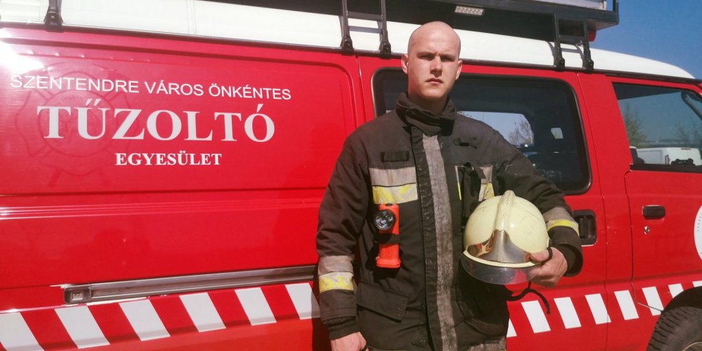 Bátorságért Érdemjel kitüntetést kapott Kapitány Norbert, szentendrei önkéntes tűzoltó
