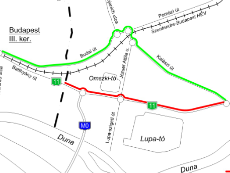 Felújítják a 11-es főút melletti kerékpárutat