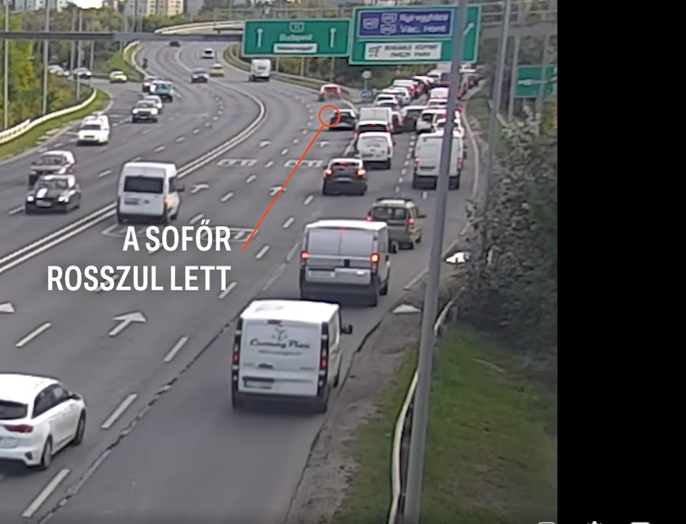 Több kocsit letarolt egy autós, aki rosszul lett a volánnál