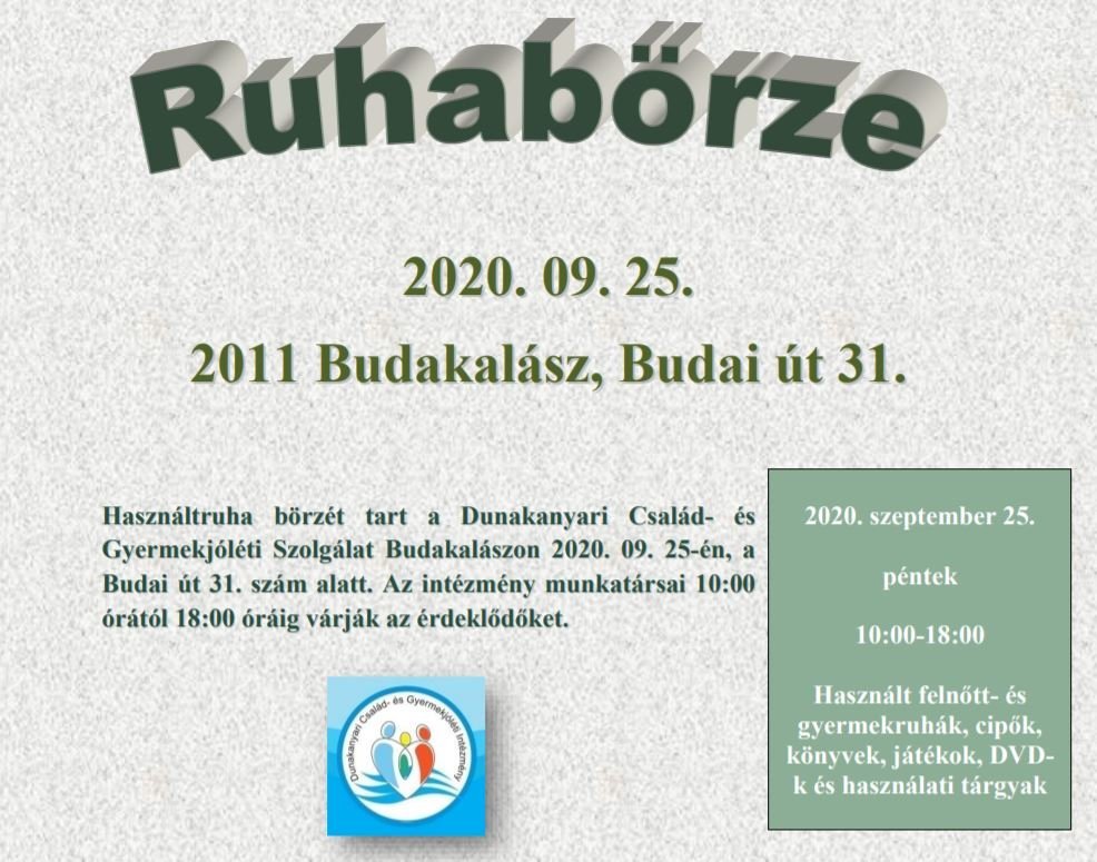 Ruhabörze a budakalászi Családsegítőben