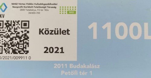 Mielőbb ragassza fel az érvényesítő matricát kukájára