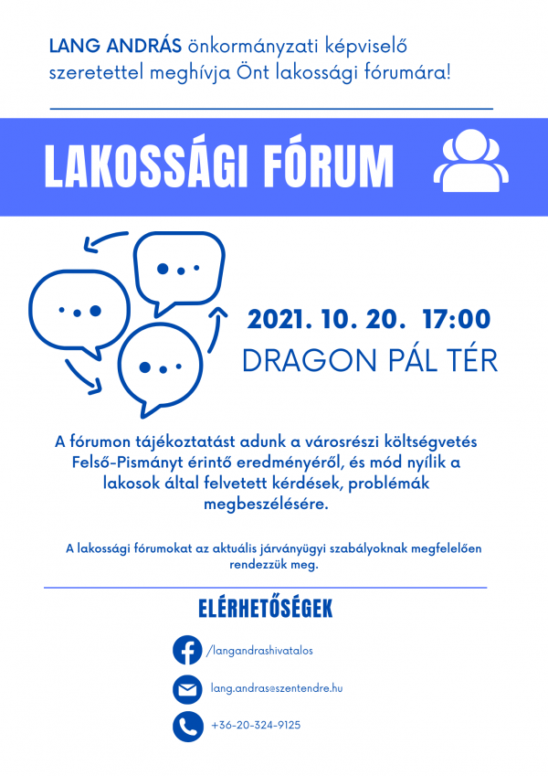 Lakossági fórum a Dragon Pál téren