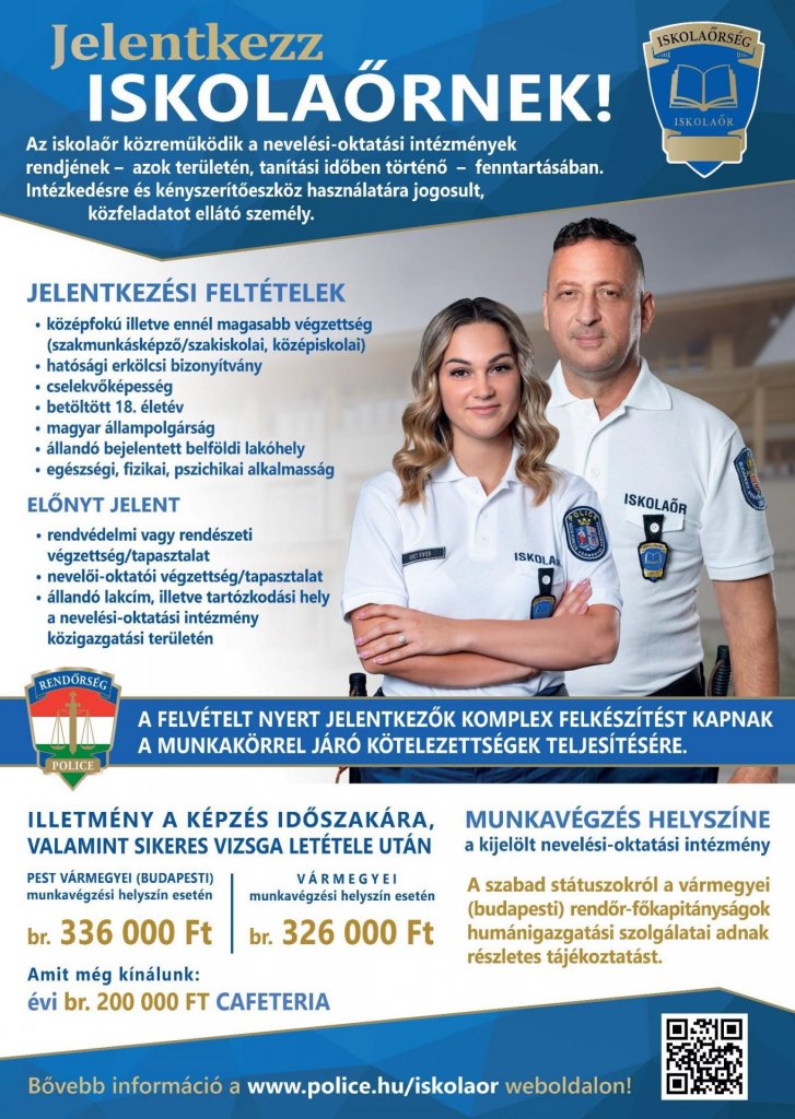 Iskolaőrök jelentkezését várják