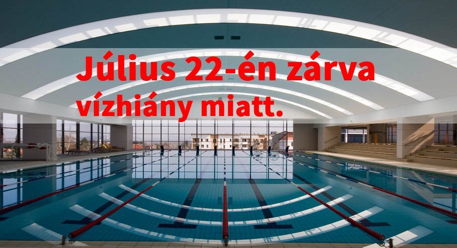 Csütörtökön zárva tart a V8 Uszoda és Szabadidőközpont