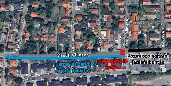 Forgalomkorlátozás várható a Vasúti villasoron