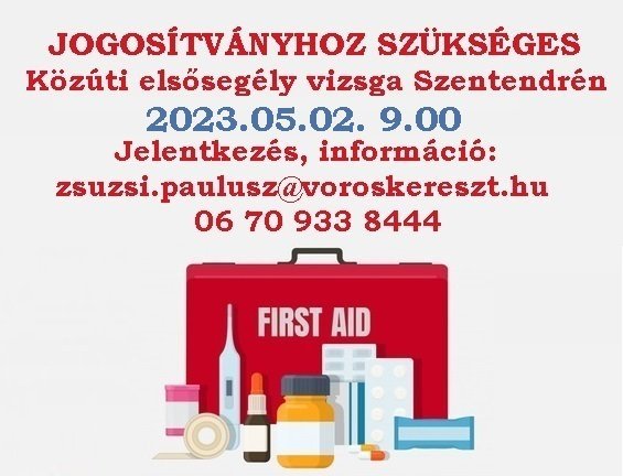 Közúti elsősegélyvizsgát tart a Vöröskereszt május 2-án