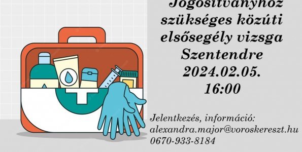 Közúti elsősegély vizsgát tartanak február 5-én